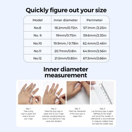 Smart Ring Health Tracker for Women & Men - IP68 Waterproof Fitness Rings with LED Screen, Heart Rate/Blood Oxygen/Sleep Monitoring/Motion Tracking, No Subscription Fee