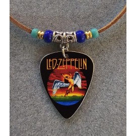 Handmade Led Zeppelin Aluminum Guitar Pick Necklace