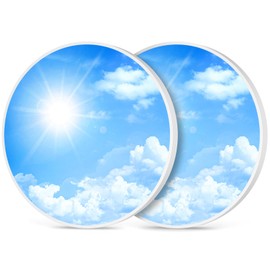 APOTO 12Inch Flush Mount LED Ceiling Light Fixture, 24W Dimmable 3000K/4000K/6000K 3 Color Adjustable White Ceiling Lights, LED Round Flat Panel Light for Kitchen Bedroom Hallway, ETL Listed (2-Pack)