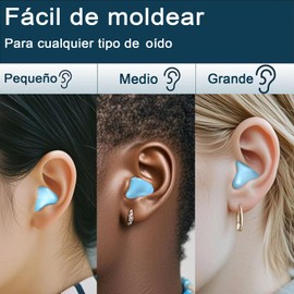 Tapones Silicona Reutilizables, Pack 20 Tapones Oídos Dormir 32 dB Reducción Ruido, Hipoalergénicos e Impermeables, Ideales Dormir, Estudiar, Viajar y Nadar