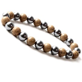 GOLD STONE Terahertz Ore, Northern Stone Orange, Bracelet, 0.3 inches (8 mm), Far Infrared Power Stone, Inner Circumference: Approx. 6.5 inches (16.5 cm), Ceramic Stone