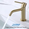 JXMMP Brushed Gold Bathroom Faucet, Single Handle Brass Sink Faucet