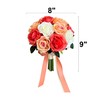 Angel Isabella 8" Bouquet-Shade of Coral,Peach,Ivory Open Roses with Rhinestone