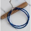 SA Natural Blue Sapphire Choker Round Tiny Beads Healing Energy