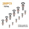 ELECTRAPICK 10 Sizes 280pcs-O Ring Washers Set, Flat Ring Seal