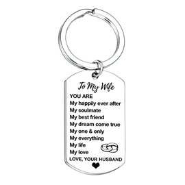 Nfyxcaz Wife Gift From Husband Valentine Gifts Wife Christmas Birthday Gift Anniversary Keyring For Wife Gift For Wife Romantic To My Wife Keychain (To my wife)