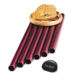 UpBlend Outdoors Wind Chimes for Outside Large - Deep Tone Wind Chimes, Windchimes Outdoors, Memorial, Sympathy, Loss of Loved One, for Mom and Grandma, Decorative Gift, 41" Red