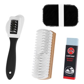 Friedwohl Set of 4 Suede Brush for Shoes, Versatile Suede Brush, Robust Crepe Brush, with Eraser and Shoe Cleaning Gloves, for Suede Leather, Nubuck, Suede and Suede, multicoloured