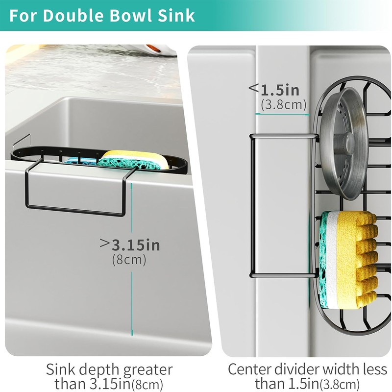 HapiRm Sponge Holder for Kitchen Sink - Rustproof Hanging Kitchen