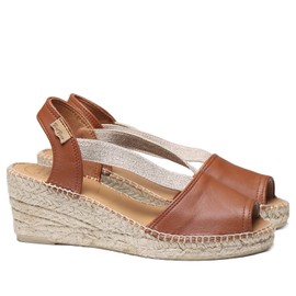 Toni Pons TEIDE-P Women's Leather Wedge Espadrille, nougat