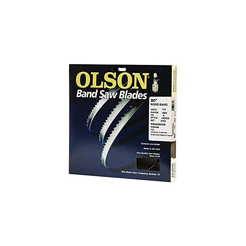 Olson Saw WB56380DB 1/4 by 0.20-Inch 6 TPI Hook Wood
