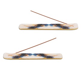 Eleet Wooden Incense Holder Burner Holder, Modern Incense Ash Catcher or Incense Stick Holder for Home Décor, 10-inch Long for Home Décor, Mango Wood (White Marble)