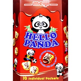 Meiji Hello Panda Family Pack Cookies, Chocolate, 9.1 oz (10 Individual Packets)