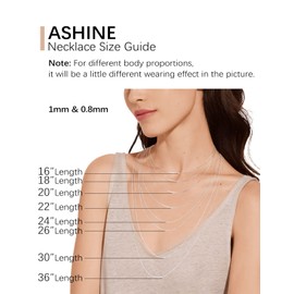 ASHINE Sterling Silver Chains for Women Mens Necklace Chain Silver Chain Necklace for Women Valentine (0.8mm Box Chain Lobster Clasp 20 Inches)