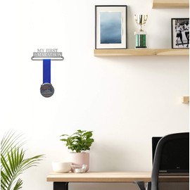 Allied Medal Hangers - My First 1/2 Marathon - Single Medal Holder (6'' Wide with 1 Hang bar) - Book Antiqua/Book Antiqua Negative - Multiple Variations Offered!