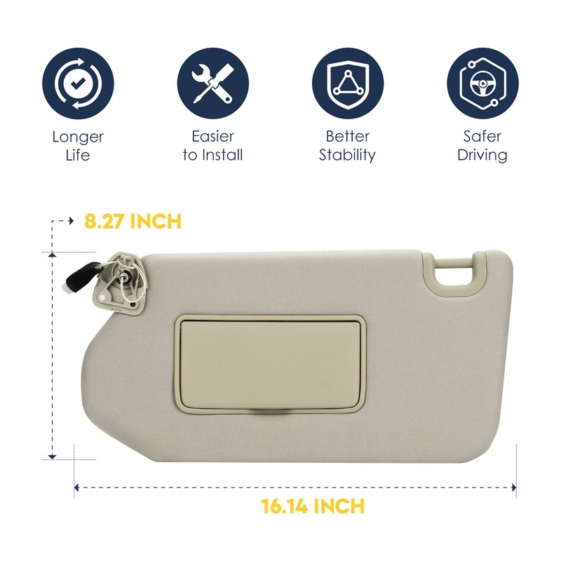 Driver & Passenger Sun Visor Fit for Nissan Pathfinder 2013-2018,