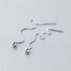 Simple Ball Pull Through Earrings 120mm 925 Sterling Silver for