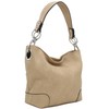 Hobo Shoulder Bag with Big Snap Hook Hardware (Taupe)
