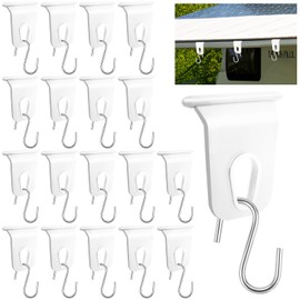 Omsscun 18 PCS Awning Hooks, 5 mm RV Awning Accessory Hangers, RV Awning Clips for Camping Tent Motorhome Caravan Campervan Indoor and Outdoor Christmas Decoration(White)