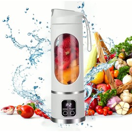 Paramexview® Portable Blender 16oz for Juices & Smoothies with 12 Stainless Steel Blades | USB Rechargable & Multi-Speed Control | 50W Powered fusion Portable Blender | Bpa-Free Leak Proof (White)