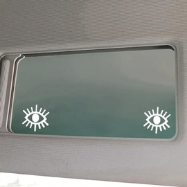 4pcs Evil Eye Stickers - 1.38"x1.38" - Suitable for Car Rear View Mirror, Makeup Mirror, Doors and Windows, Wall, Laptop, Home Life Decoration Decal | BZ20 (White)