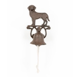 HOMESCAPES Cast Iron Doorbell with Dog Decoration and Wall Bracket Traditional Style Door Bell