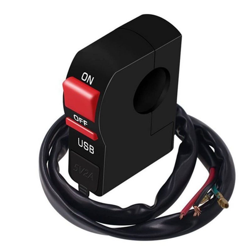 Eaglerich Bike Switch Motorcycle Handlebar Switch Motorcycle Headlight Switch USB