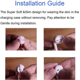 BLLQ Fit in Case AirPod Eartips Covers Anti-Slip Earuds Cover Silicone Compatible with AirPods 2 & AirPods 1 or EarPods 【 Fit in The Charging Case 】 3 Pairs White/Gray/Black WGB