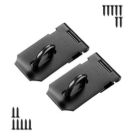 Door Hasp Padlock Latch Stainless Steel Safety Clasp Hasp Lock Latch Matte Black Finish 2 Pack (3inch)