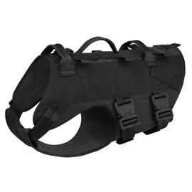 PETAC GEAR Tactical Dog Harness K9 Military Dog Training Harness Adjustable Police Service Dog Working MOLLE Vest for Large Medium Dogs Mals GSD Lab…