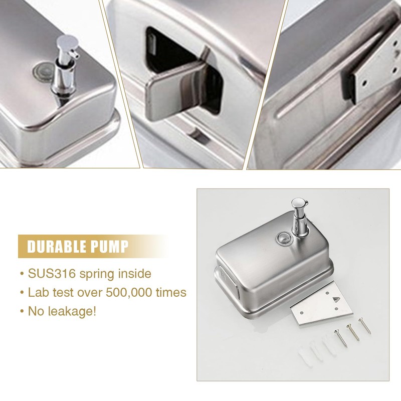 NSCMQSL Commercial Soap Dispenser Wall Mount Stainless Steel Soap Dispenser