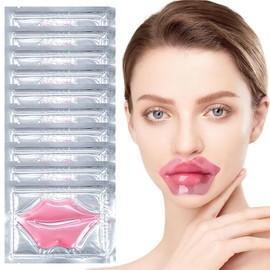 GGUFAY 10-teilige feuchtigkeitsspendende Lippenmaske, Collagen Crystal Lip Mask, sorgt für superweiche Lippen, feuchtigkeitsspendende Anti-Aging-Lippenkissen für trockene und rissige Lippen