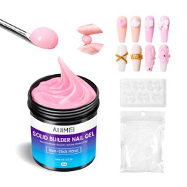 AIJIMEI Solid Gel Builder Nail Extension Gel 150ml/5Fl.oz Non-Stick Hand Builder Gel for Nails Solid Builder Gel for Nails Enhance Nails for DIY & Salon(Pink, 150ml/5Fl.oz)