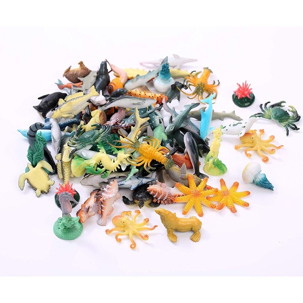 Fun Central 90 Pack - Underwater Deep Sea Animal Toy Figures - Assorted Pack