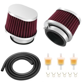 YWLUWEI 2pcs Motorcycle Air Filter with Fuel Filter and Fuel Hose High Performance Replacement for Moped Dirt Pit Bike ATV Scooter Motorcycle (50mm)