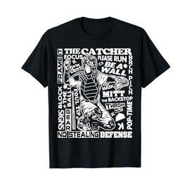 Baseball Softball Catcher Word Art Sayings Catcher Gifts T-Shirt