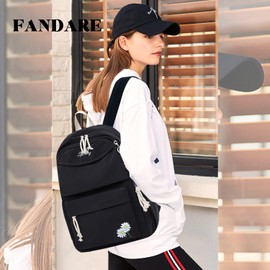 FANDARE Backpack School Backpack Men Women Backpacks School Bag Casual Daypacks Boys Girls School Bag Teenager for Travel University Office Shopping Everyday Leisure Campus Hiking, black, School bag