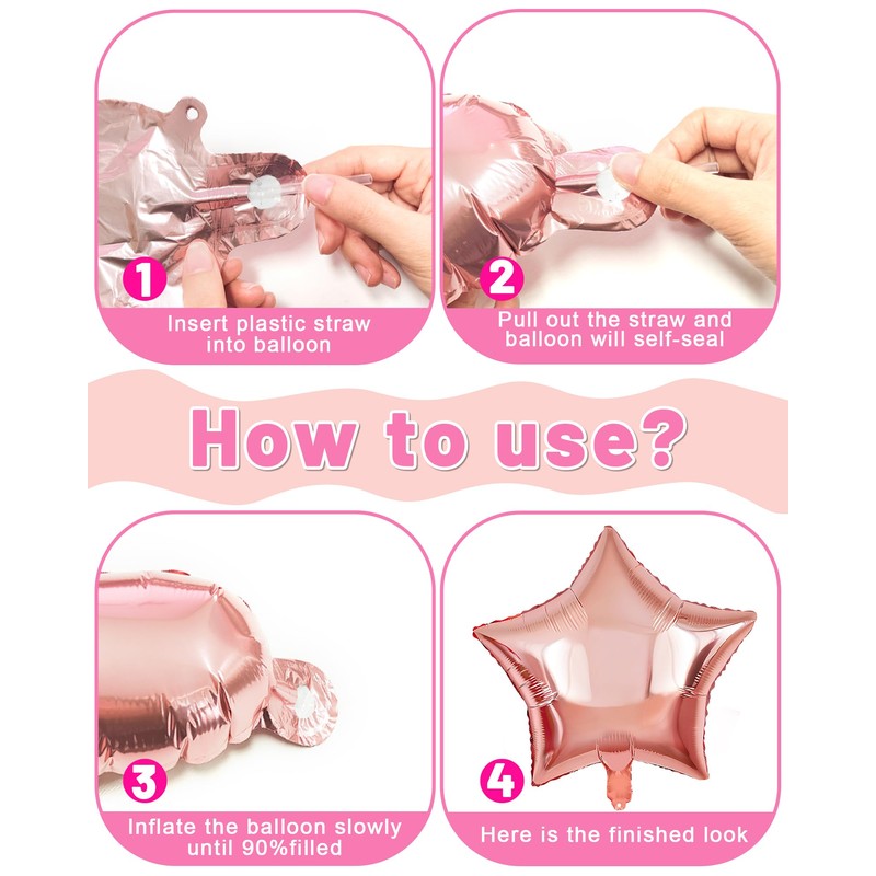 Lutoys Rose Gold Happy Birthday Party Decorations, Happy Birthday Banner,