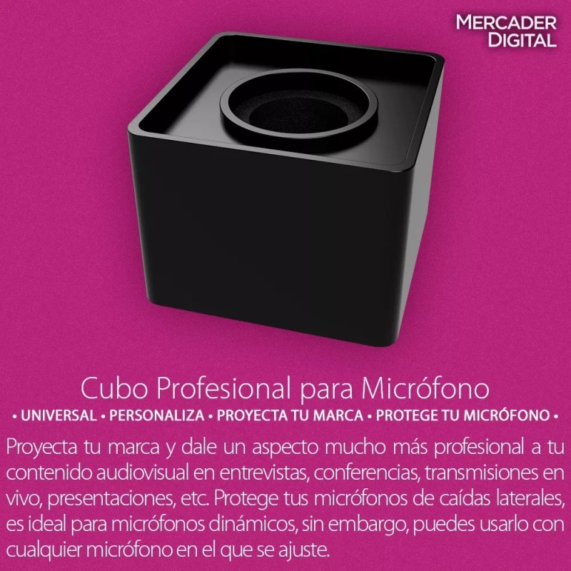 Mercader Digital Paquete De 10 Cubo Profesional Negro Para Micrófono