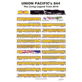 Union Pacific 844 Living Legend Full Train 11"x17" Poster Andy Fletcher signed
