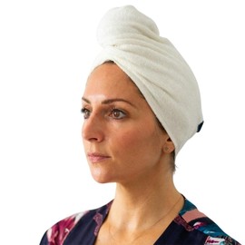 Helen Round Bamboo Hair Towel Wrap, Hair Drying Turban, Perfect For Curly Hair, Super Absorbent, Suitable For All Hair Types, Made in UK