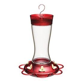 GARNET GLASS HUMMINGBIRD FEEDER