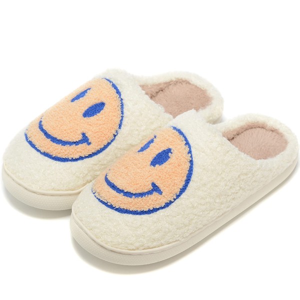 Smile Face Slippers for Women Men Warm Non-Slip Comfortable Home