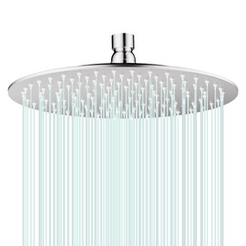 AULEEND All Metal Rain Shower Head - Heavy Duty Stainless Steel, Easy Install, High Water Flow, Ultra-Thin Modern Design for Bathroom (Brushed Nickel, 10）BNW0088