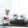 Kaowod Crackle Glass Ball Cardinal Lamp with Timer, Light Up