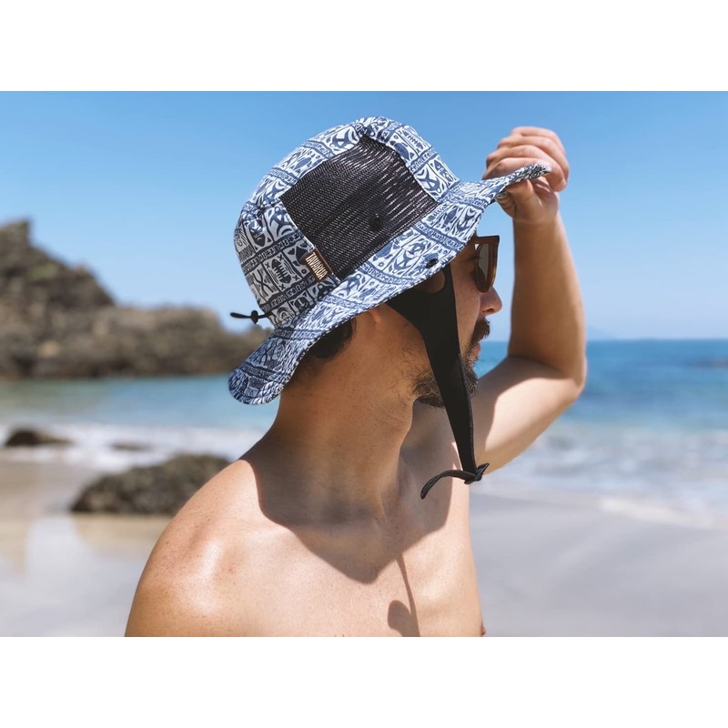 TAVARUA TM1005 (TAPA) Standard Surf Hat, UPF50+, Unisex, Wide Brim,
