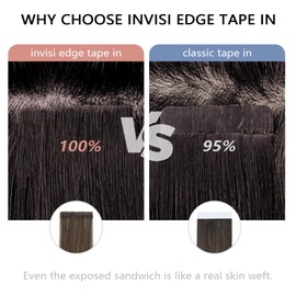 COOKAYU invisible Tape In Hair Extensions 18 Inch 40g Balayage Ombre Dark Brown to Dirty Blonde Tape In Hair Extensions 20pcs (#2/6/18-18inch)