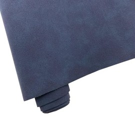 16" x 54" Faux Suede PU Leather Fabric for Crafts, Vintage Vegan Leatherette Fabric for Home Upholstery Handbags Purse DIY Repair Projects-Dark Blue