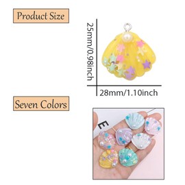 Yukfhgt Creative Mixed Color Clam Shell Pendant Charm 35 Pcs Resin Shell Charm DIY Necklace Bracelet Jewelry Making Products Handicrafts.