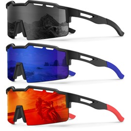 KALIYADI Polarized Sport-Sunglasses-Men Cycling Sunlasses: Lightweight Running Sun Glasses UV400 Protection Golf Fishing